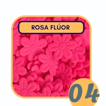 FLOR PRENSADA ROSA FLÚOR 100und