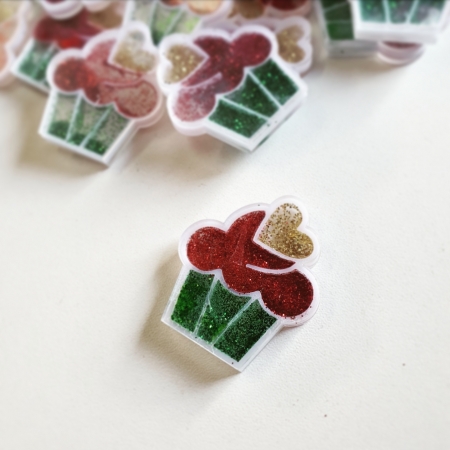 CUPCAKE VERMELHO E VERDE